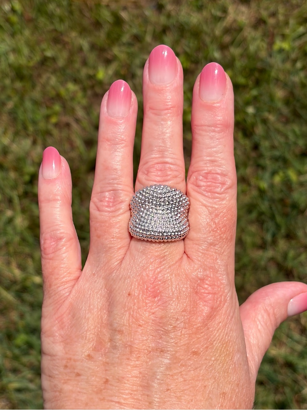Camille Lucie Studded Silver Statement Ring